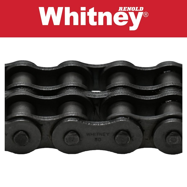 Whitney 1in. PITCH, RIVETED, 2 STRAND, CARBON STEEL, 10FT WT80A2X10FT - main